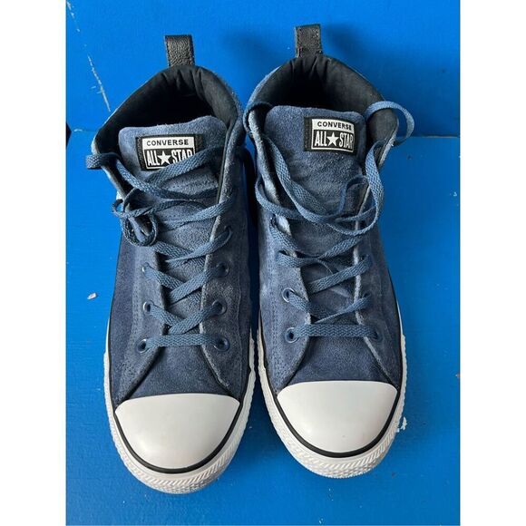 Converse Chuck Taylor All Star Street Mid Unisex Shoes Mason Blue-White 161468c - Picture 2 of 7